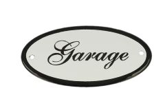 Emaillen Türschild "Garage" oval 100x50mm