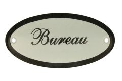 Emaillen Türschild "Bureau" oval 100x50mm