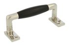 Ziehgriff 105mm Messing vernickelt Ebenholz