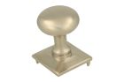 Haustürknopf Kugelform + Rosette (quadrat) Nickel gebürstet