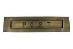 Briefschlitz Haustür "POST" Messing patiniert