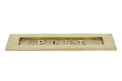 Briefschlitz Haustür 3D-Struktur "POST" Messing poliert