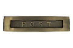 Briefschlitz Haustür 3D-Struktur "POST" Messing patiniert