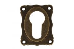 Profilzylinder Rosette elegantes Modell Messing patiniert