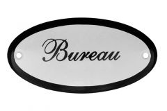 Emaillen Türschild "Bureau" oval 100x50mm