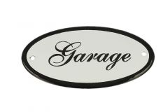 Emaillen Türschild "Garage" oval 100x50mm
