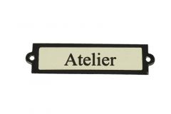 Emaillen Türschild "Atelier"