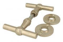 Türgriff T modell "Chemin de fer" Nickel matt Drückerpaar
