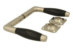 Türgriff schlichte Design Nickel matt Bakelit Drückerpaar