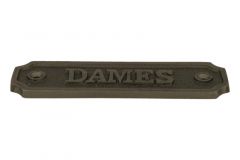 Eisen Türschild "Dames" rechteckig 115x36mm