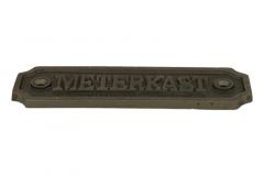 Eisen Türschild "Meterkast" rechteckig 115x36mm