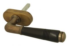 Fenstergriff Dreh/Kipp (1908) Messing patiniert Ebenholz