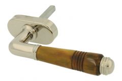 Fenstergriff Dreh/Kipp (1908) Messing vernickelt Horn