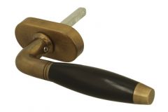 Fenstergriff Dreh/Kipp (1931) Messing patiniert Ebenholz