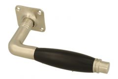 Einzelner Türgriff mit Rosette Nickel matt Ebenholz (1928)