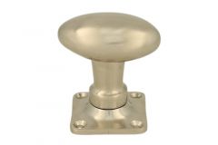 Türknauf drehbar oval Nickel matt auf Quadrat Rosette