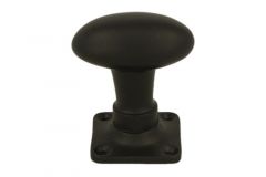 Türknauf drehbar Oval Messing schwarz auf Quadrat Rosette