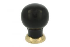 Schrankknopf Bakelit mit Messing poliert 39mm H48mm