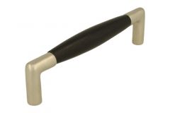 Küchengriffe Nickel matt Ebenholz 128mm Lochabstand