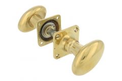 Knopf-Satz oval Messing poliert