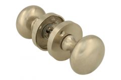 Knopf-Satz rund Nickel matt mit runder Rosette