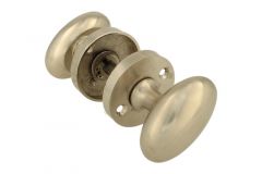 Knopf-Satz oval Nickel matt mit runder Rosette