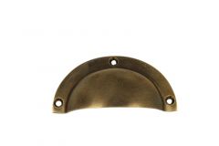 Griffmuschel Messing patiniert 85x40mm gegossen 50 Gramm
