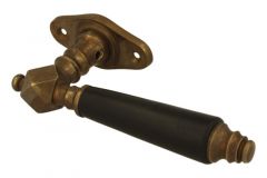 Fenstergriff mit Rosette Messing patiniert Ebenholz (1900)