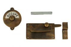 Libre-Occupé Verschluss 92×52mm Messing patiniert