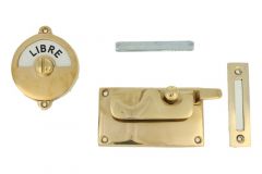 Libre-Occupé WC-Verschluss 92×52mm Messing poliert