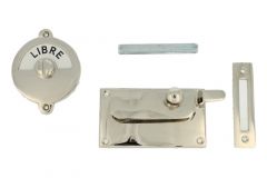Libre-Occupé WC-Verschluss 92×52mm Messing vernickelt