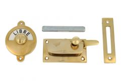 Libre-Occupé WC-Verschluss Messing poliert 70x39mm