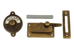 Libre-Occupé WC-Verschluss Messing patiniert 70×39mm