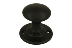 Knopf Ø40mm Rosette Ø50mm Messing schwarz pulverbeschichtet