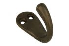 Haken Messing patiniert. Tiefe 33mm, 17x36mm