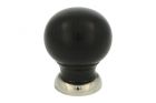 Schrankknopf Ebenholz mit Messing vernickelt 39mm H48mm