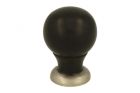 Schrankknopf Ebenholz mit Nickel matt 25mm H39mm