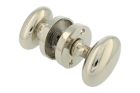 Knopf-Satz oval Messing vernickelt mit runder Rosette