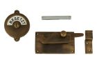 Frei-Besetzt Verschluss 92×52mm Messing patiniert