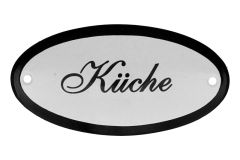 Emaillen Türschild "Küche" oval 100x50mm