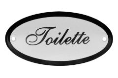 Emaillen Türschild "Toilette" oval 100x50mm