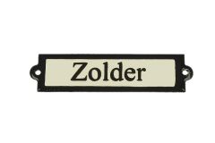 Emaillen Türschild "Zolder"