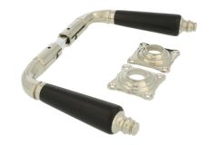 Türgriff Messing vernickelt Ebenholz Drückerpaar (1904)