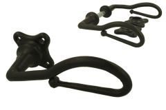 Türgriff Schmiedeeisen schwarz auf Rosette Kleeblatt