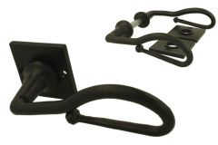 Türgriff Schmiedeeisen schwarz auf quadratischer Rosette