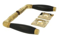 Türgriff Messing poliert Bakelit Drückerpaar (1931)