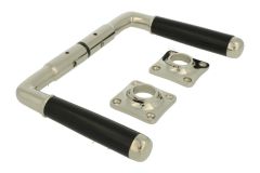 Türgriff Messing vernickelt Bakelit Drückerpaar (1918)