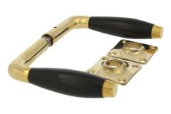 Türgriff Messing poliert Bakelit Drückerpaar