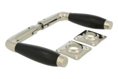 Türgriff Messing vernickelt Bakelit Drückerpaar (1932)