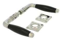 Türgriff (1931) Messing vernickelt Ebenholz Drückerpaar